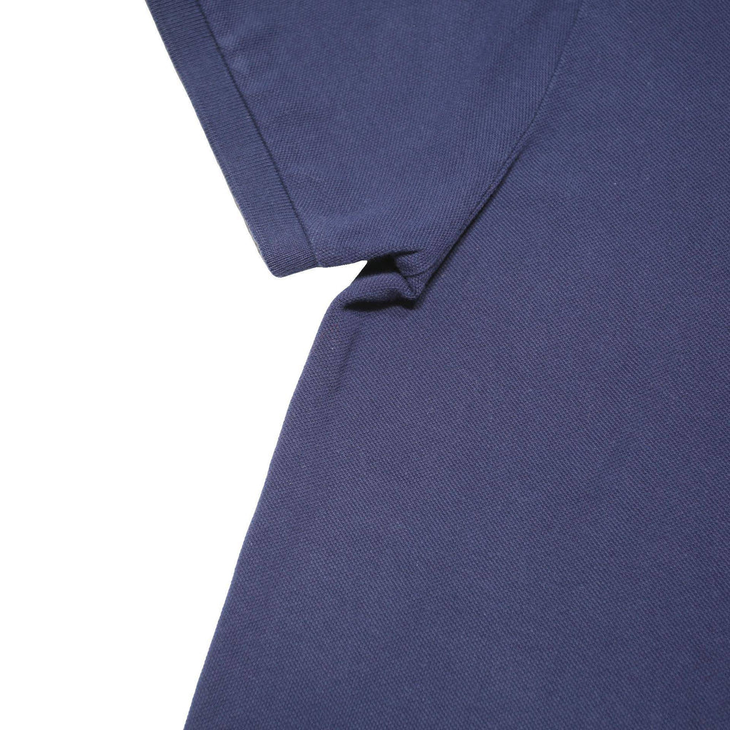 POLO RALPH LAUREN Mens Navy Blue Short Sleeve Plain L Cotton Blend Polo Shirt