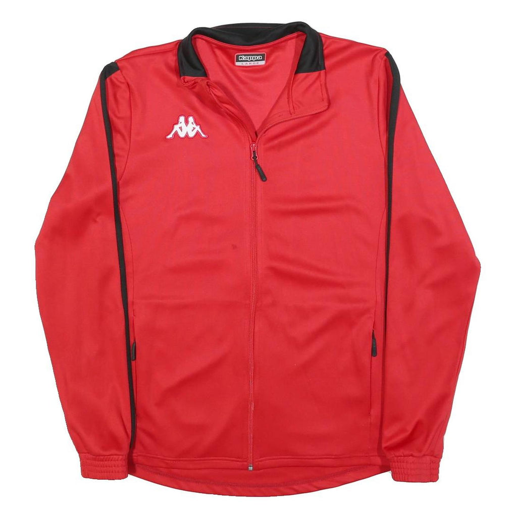 KAPPA Mens Red & Black Track Jacket L Polyester Zip Sportswear Activewear