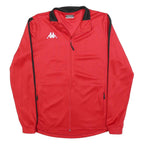 KAPPA Mens Red & Black Track Jacket L Polyester Zip Sportswear Activewear