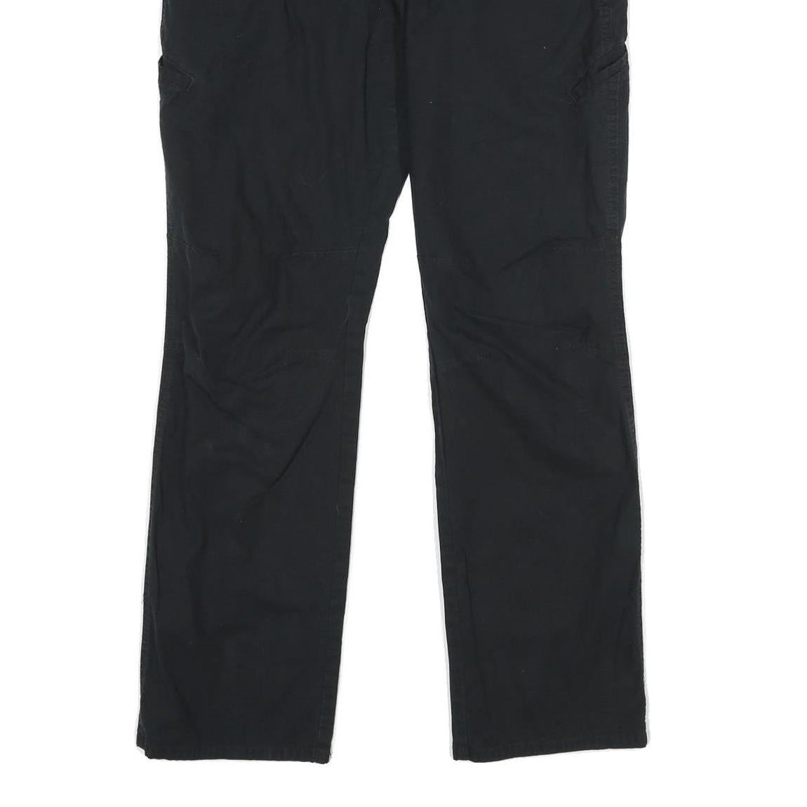 DICKIES Mens Regular Black Cotton Blend Workwear Trousers W34 L32 Zip Closure