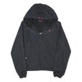 CHAMPION Womens Black Zip Hooded Jacket UK 10 Polyester Blend Track Sports