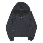 CHAMPION Womens Black Zip Hooded Jacket UK 10 Polyester Blend Track Sports