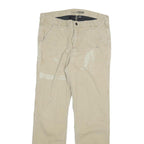 CARHARTT Mens Jeans Beige Relaxed Straight Cotton Blend W32 L30 Workwear Zip
