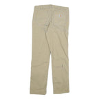 CARHARTT Mens Jeans Beige Relaxed Straight Cotton Blend W32 L30 Workwear Zip