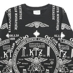 FASHION STYLERS HOMME Mens Black Sweatshirt S Graphic Print Cotton Pullover