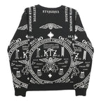 FASHION STYLERS HOMME Mens Black Sweatshirt S Graphic Print Cotton Pullover