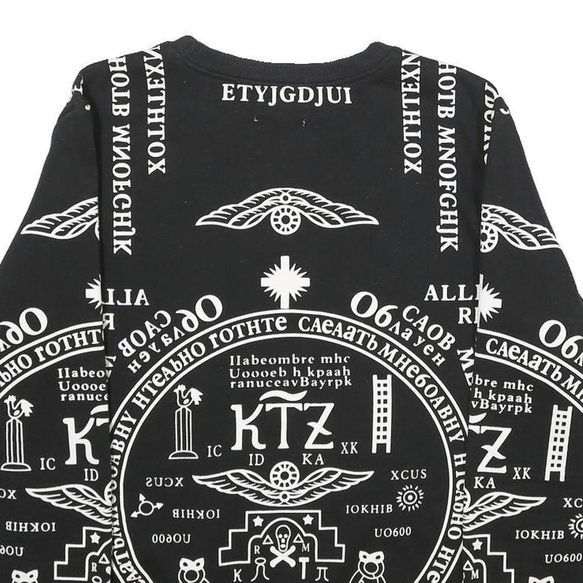 FASHION STYLERS HOMME Mens Black Sweatshirt S Graphic Print Cotton Pullover