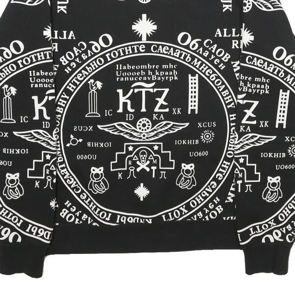 FASHION STYLERS HOMME Mens Black Sweatshirt S Graphic Print Cotton Pullover