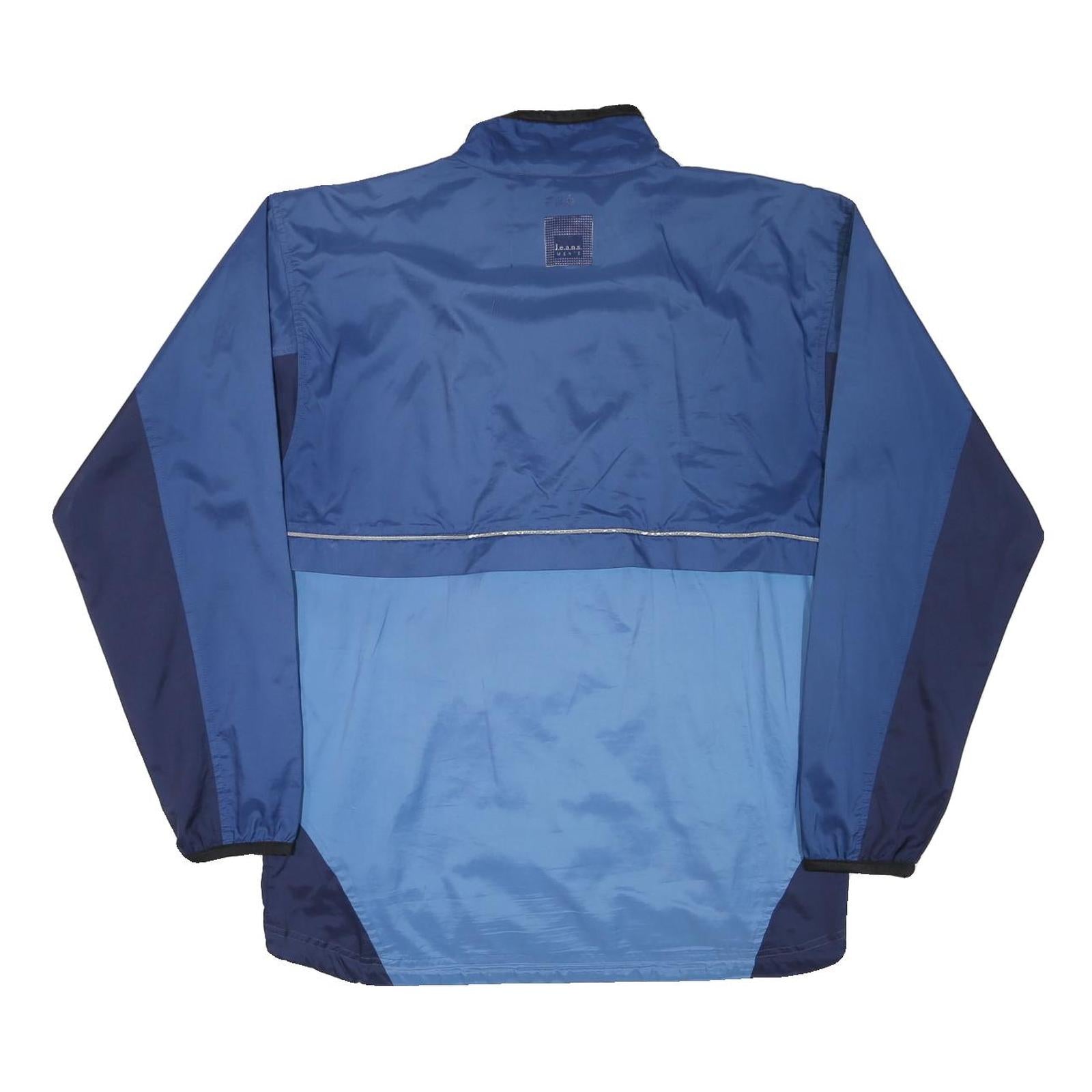 FILA Mens Blue & Navy Colourblock Jacket M Polyester Casual Zip Lightweight