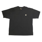 CARHARTT Mens Black Pocket T-Shirt 2XL Short Sleeve Crew Neck Cotton Casual