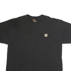 CARHARTT Mens Black Pocket T-Shirt 2XL Short Sleeve Crew Neck Cotton Casual