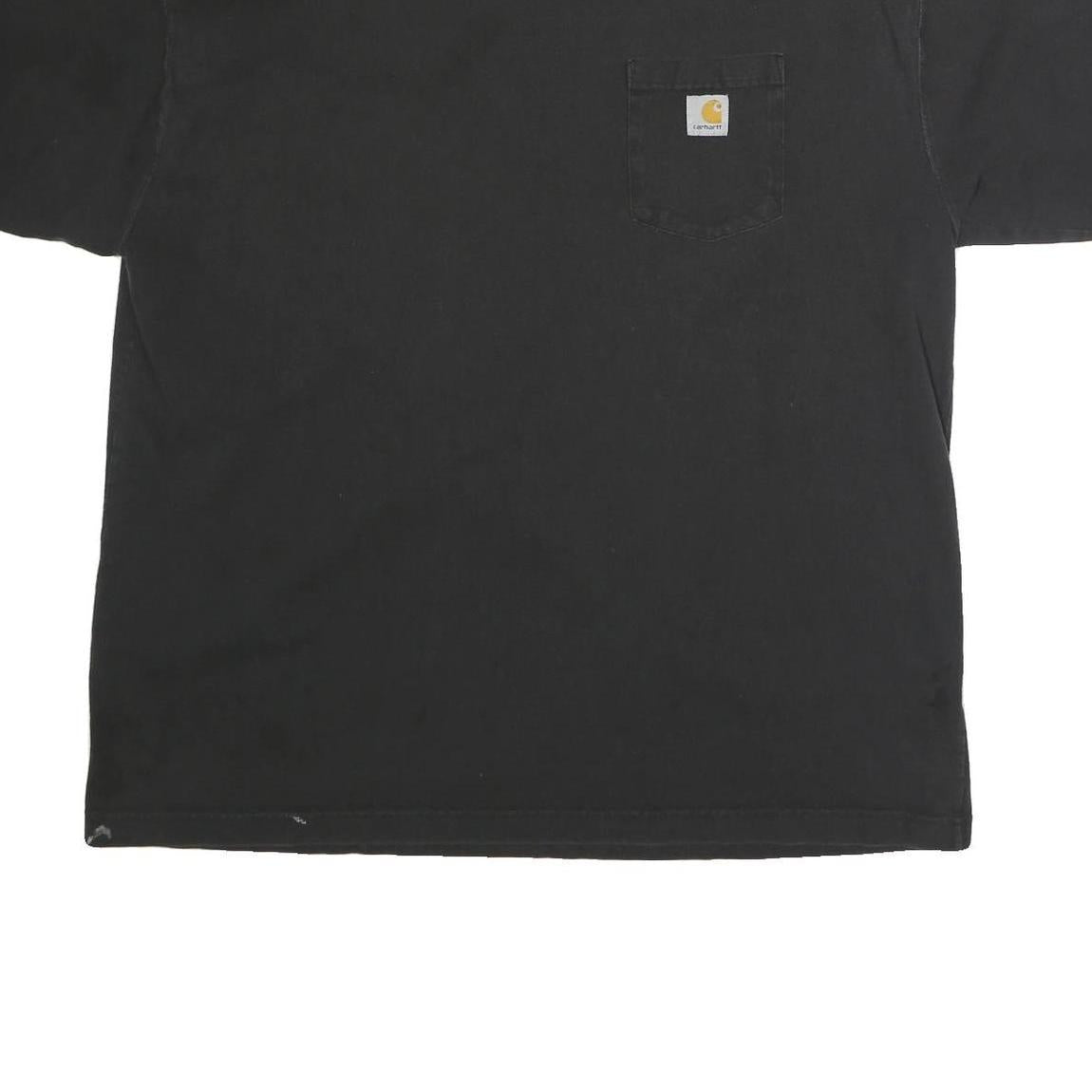 CARHARTT Mens Black Pocket T-Shirt 2XL Short Sleeve Crew Neck Cotton Casual