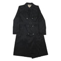 BURBERRY Womens Black Coach Coat M Polyester Blend Tailored Button Down Long