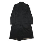 BURBERRY Womens Black Coach Coat M Polyester Blend Tailored Button Down Long