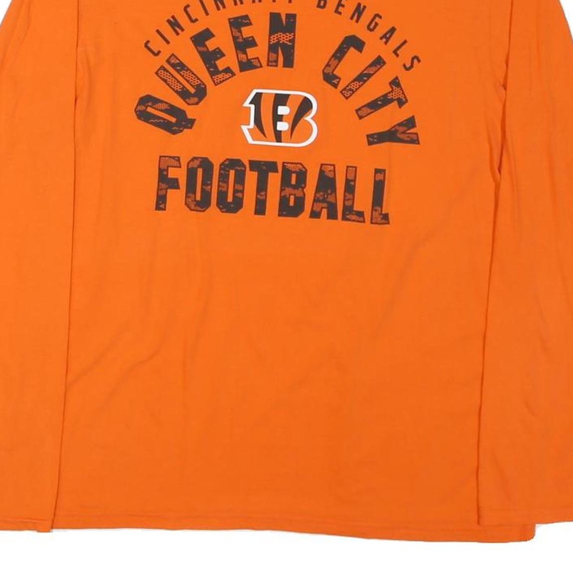NFL Mens Orange Cincinnati Bengals Queen City Football Long Sleeve Crew Neck