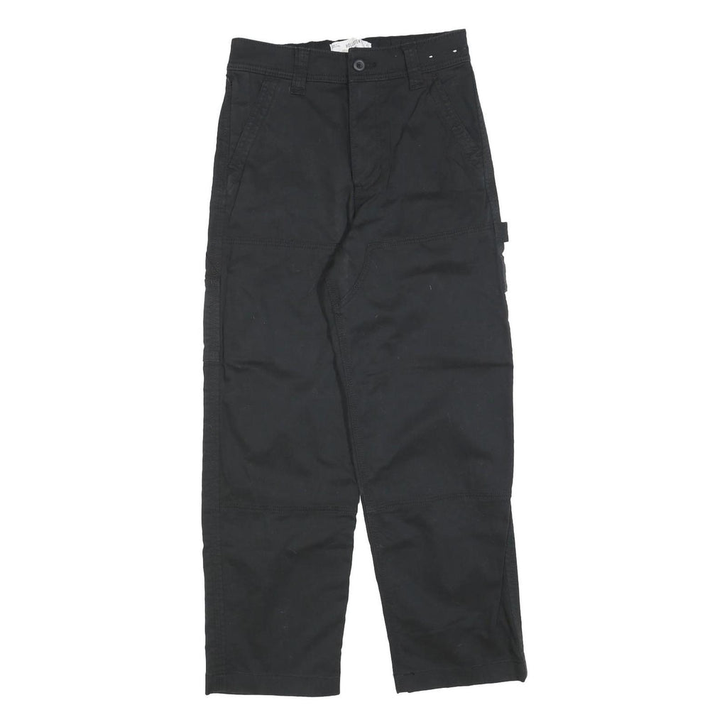 HOLLISTER Womens Black Relaxed Cargo Trousers W28 L28 Cotton Blend Zip