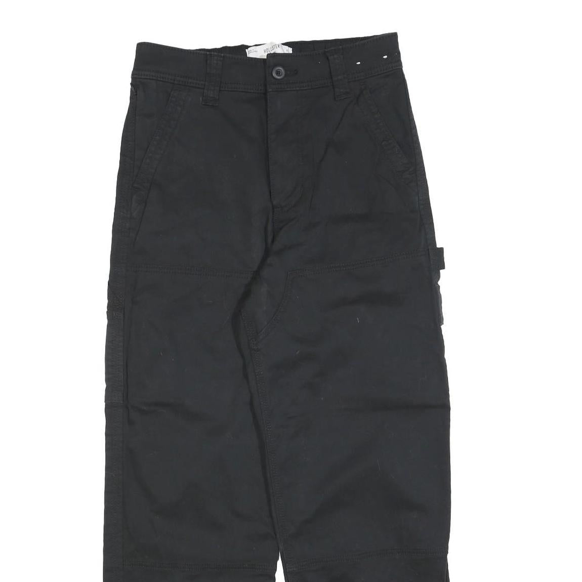 HOLLISTER Womens Black Relaxed Cargo Trousers W28 L28 Cotton Blend Zip