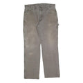 DICKIES Mens Cotton Blend Grey Relaxed Straight Trousers W36 L31 Workwear Zip