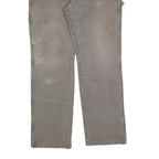 DICKIES Mens Cotton Blend Grey Relaxed Straight Trousers W36 L31 Workwear Zip