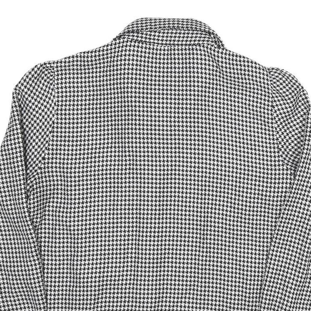 ZARA Womens Black & White Printed Shirt Long Sleeve Collared S Houndstooth