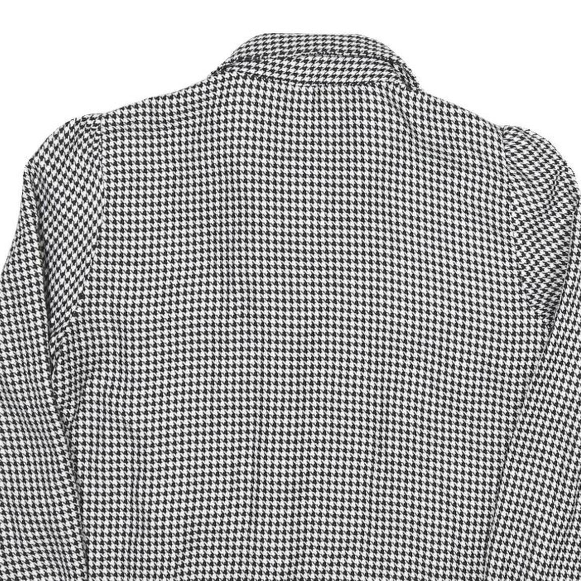 ZARA Womens Black & White Printed Shirt Long Sleeve Collared S Houndstooth