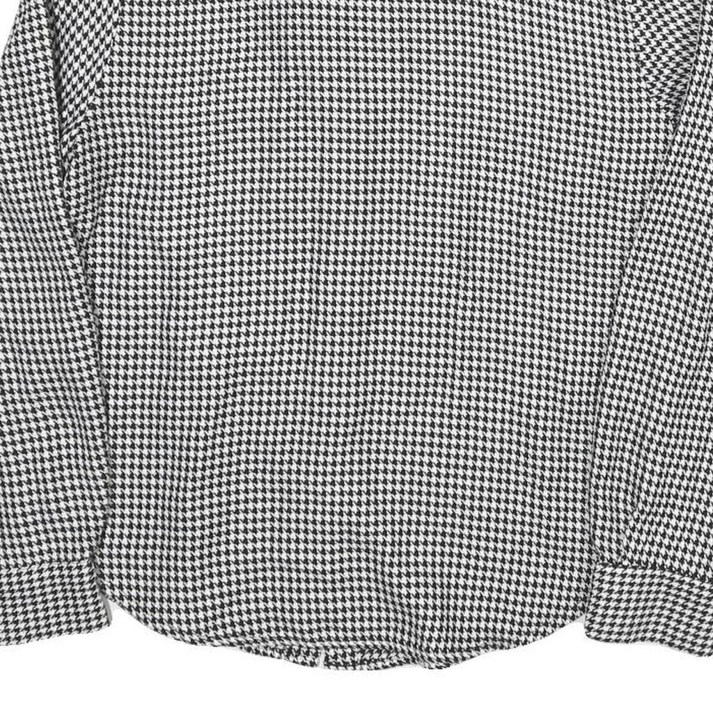 ZARA Womens Black & White Printed Shirt Long Sleeve Collared S Houndstooth