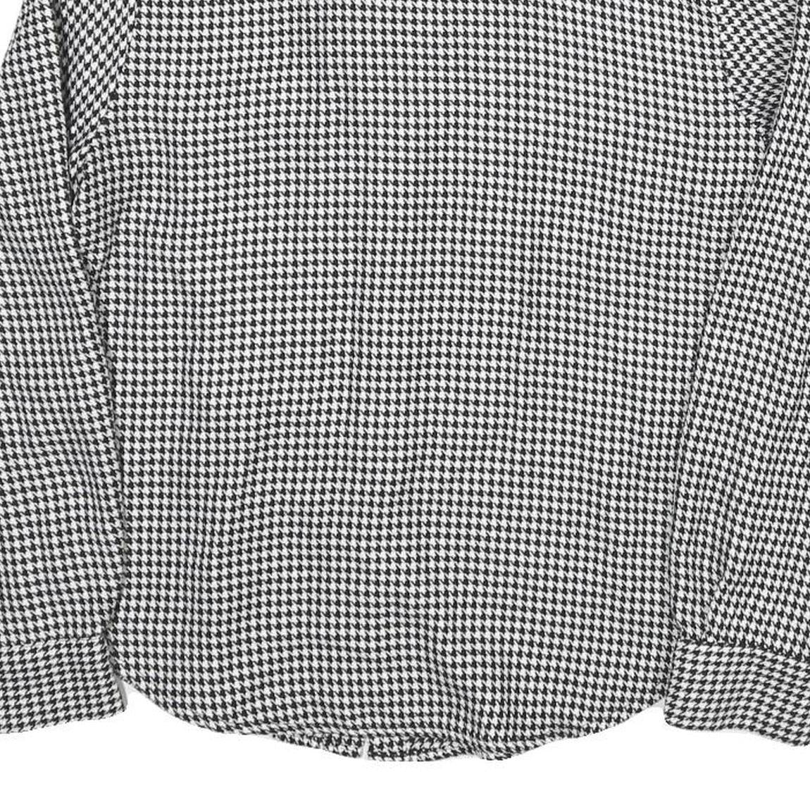 ZARA Womens Black & White Printed Shirt Long Sleeve Collared S Houndstooth