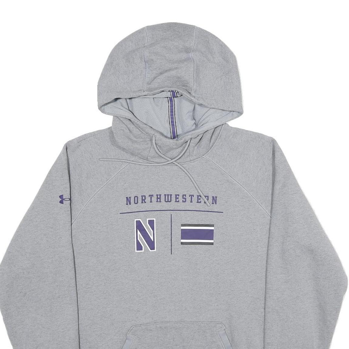 UNDER ARMOUR Mens Grey Northwestern Pullover Hoodie S Athletic Casual