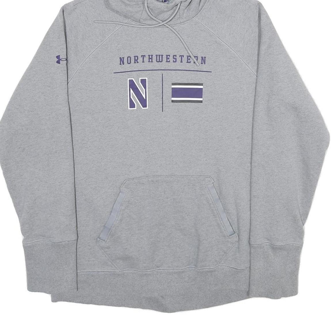 UNDER ARMOUR Mens Grey Northwestern Pullover Hoodie S Athletic Casual