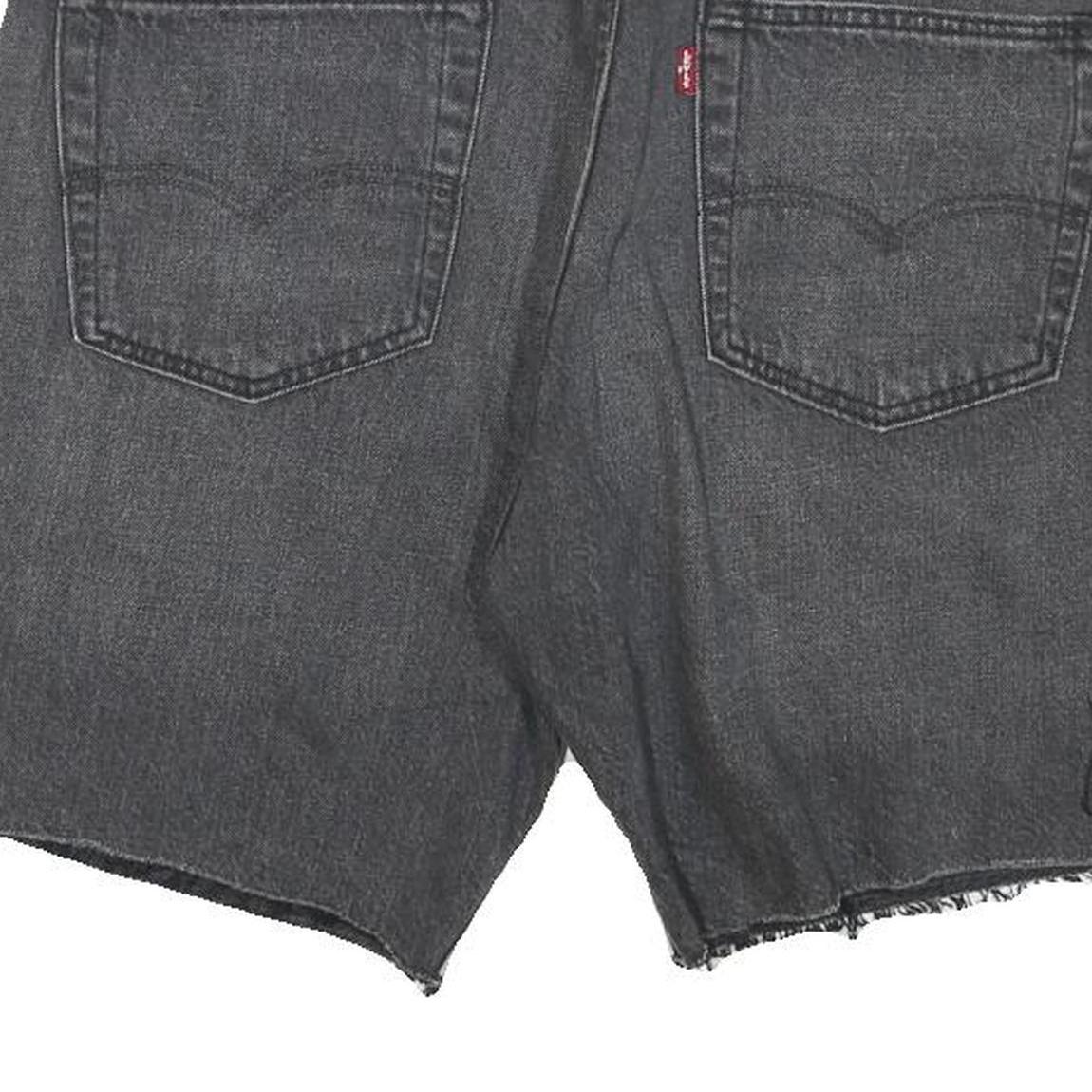 LEVI'S Mens Shorts Black Denim Cut-Off XL W34 Classic Casual Summer