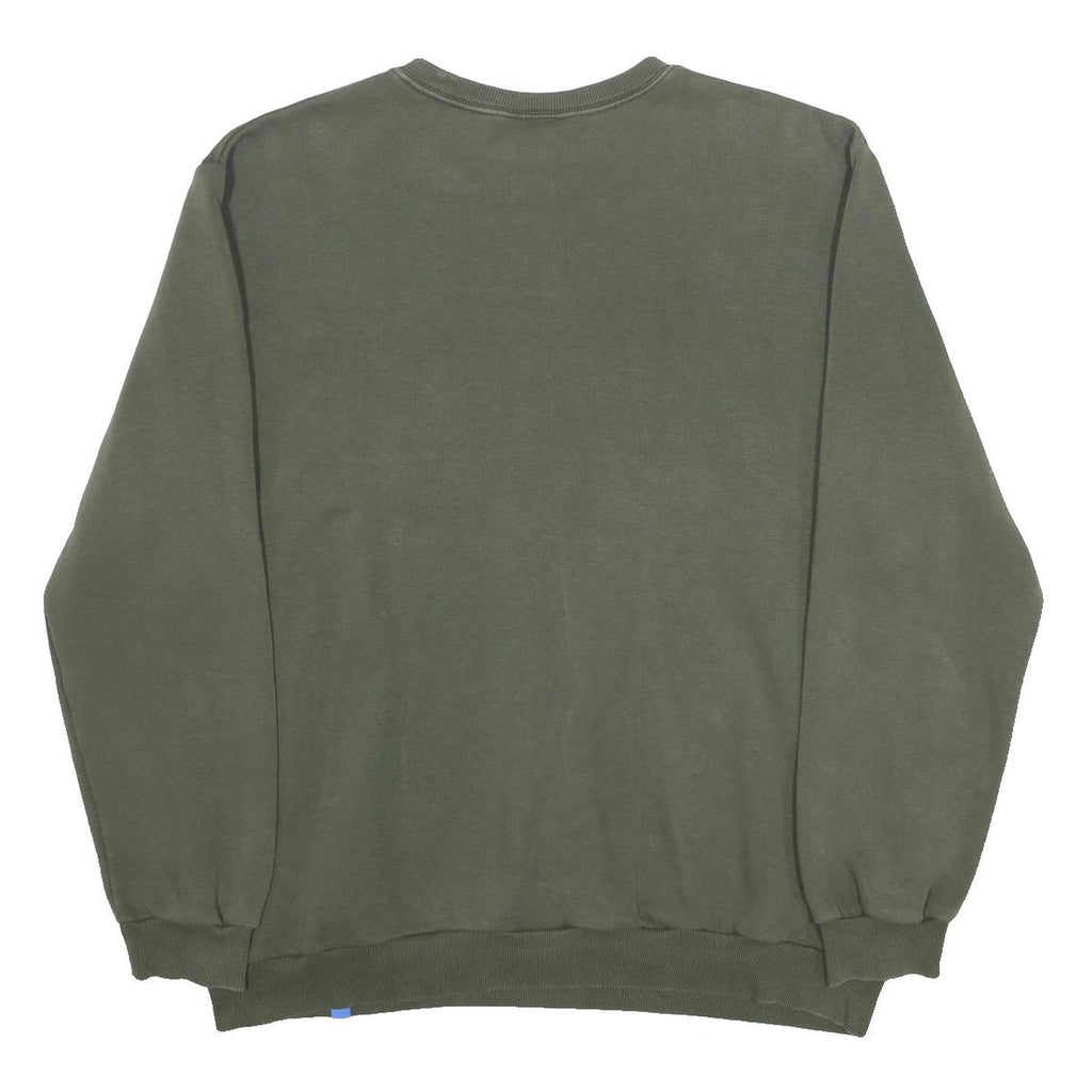 ADIDAS Mens Green Crew Neck XL Logo Print Cotton Blend Sweatshirt Pullover