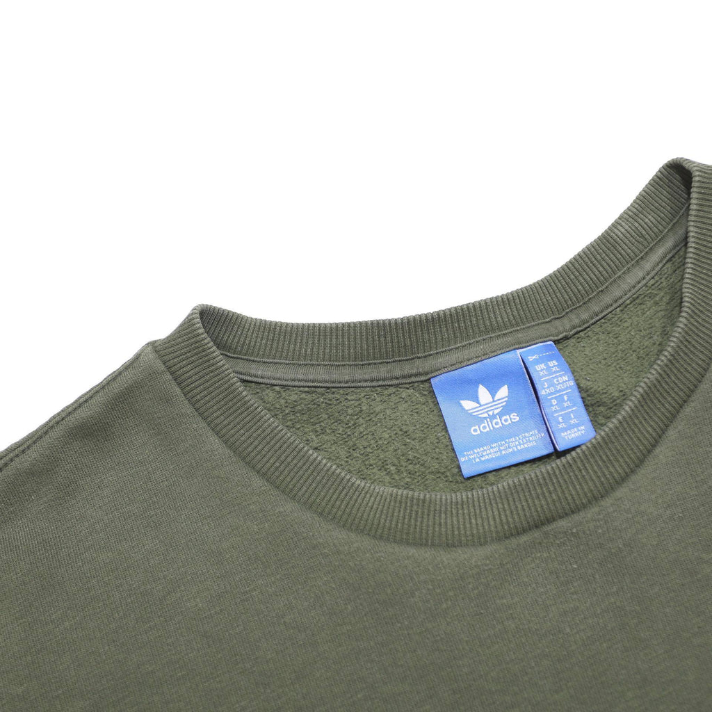 ADIDAS Mens Green Crew Neck XL Logo Print Cotton Blend Sweatshirt Pullover