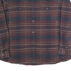CARHARTT Womens Brown & Blue Plaid Cotton Blend Shirt 2XL Long Sleeve Button