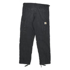 CARHARTT Mens Cotton Blend Black Regular Cargo Trousers W30 L28 Workwear