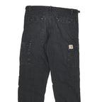 CARHARTT Mens Cotton Blend Black Regular Cargo Trousers W30 L28 Workwear