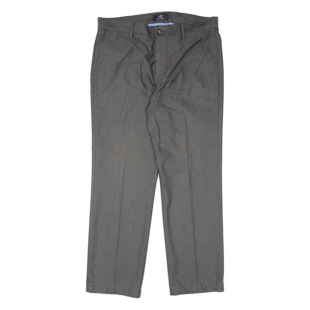 DOCKERS Pinstripe Mens Trousers Grey Regular Straight W34 L28
