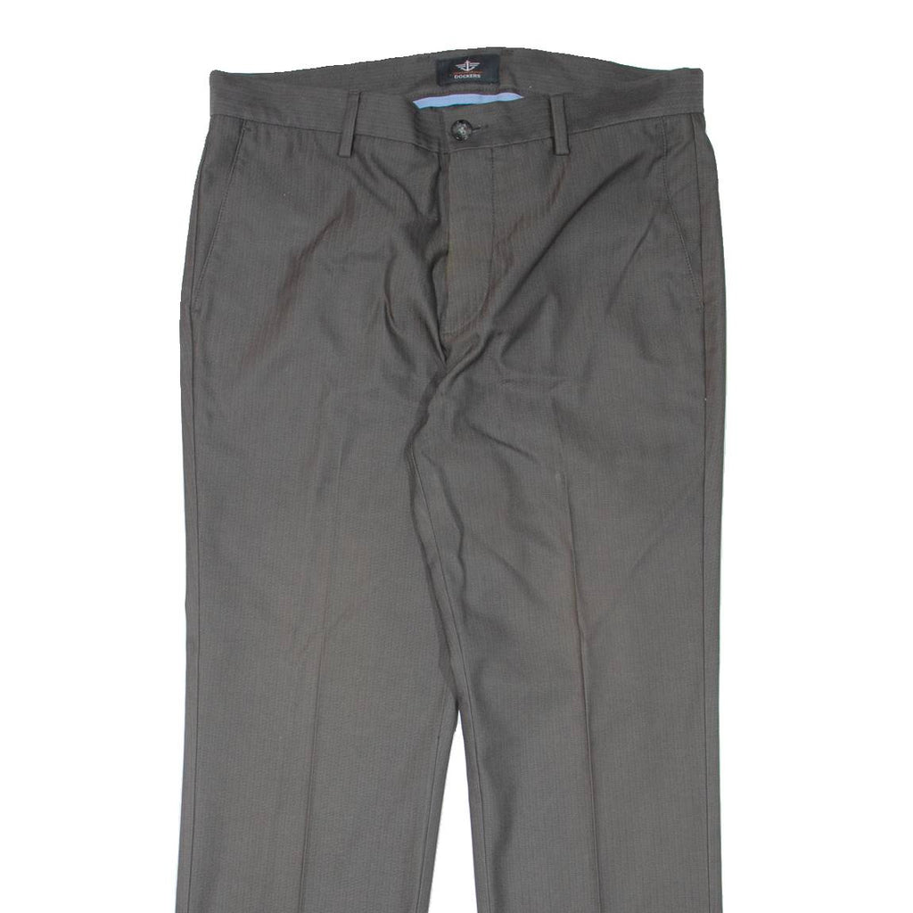DOCKERS Pinstripe Mens Trousers Grey Regular Straight W34 L28