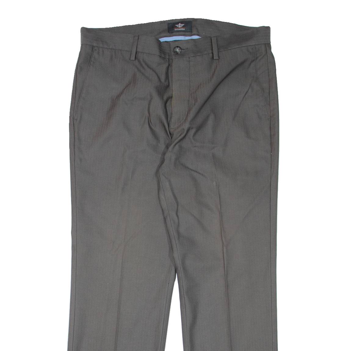 DOCKERS Pinstripe Mens Trousers Grey Regular Straight W34 L28