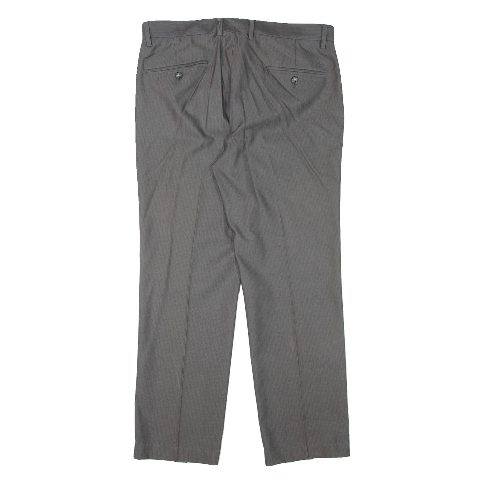 DOCKERS Pinstripe Mens Trousers Grey Regular Straight W34 L28