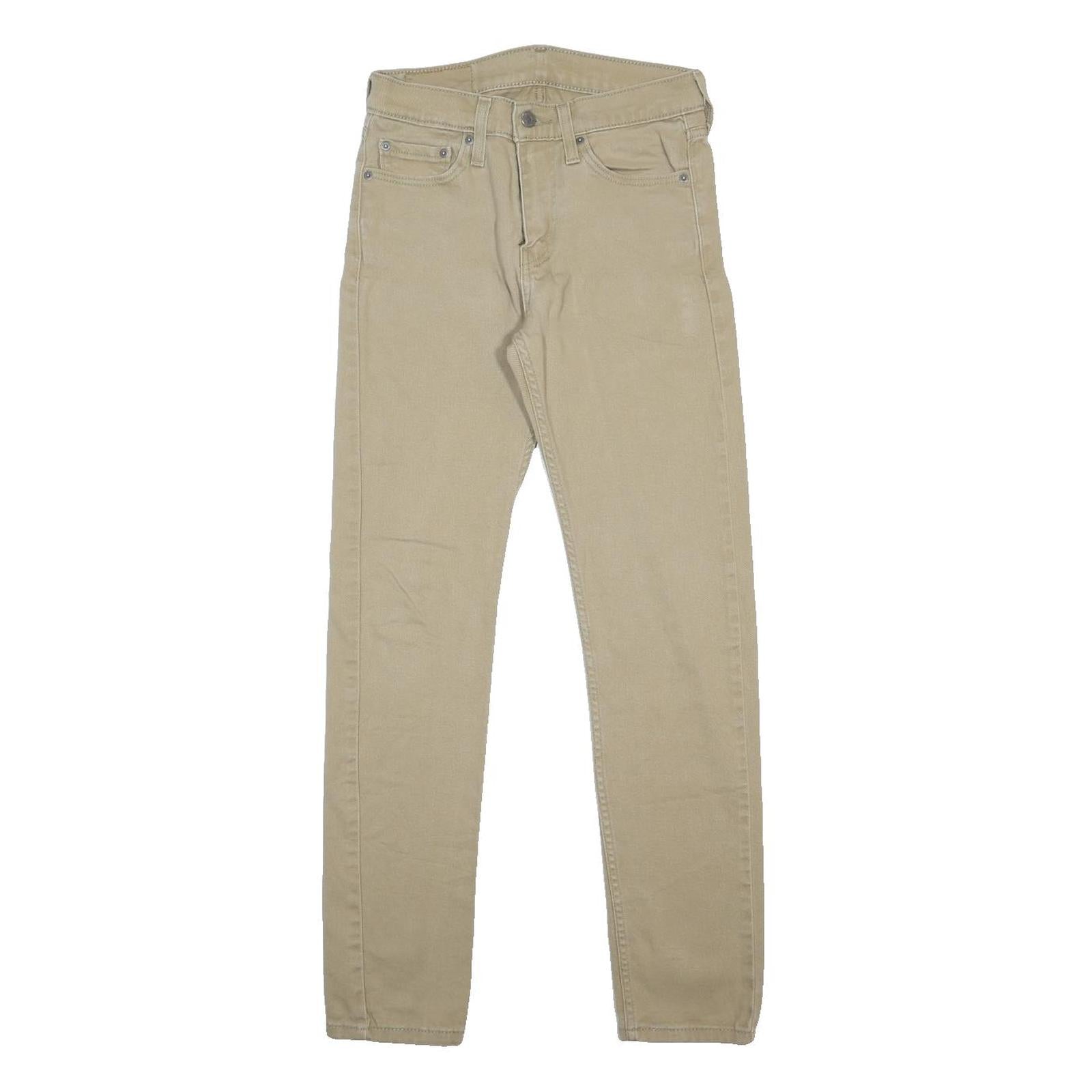 LEVI'S 510 Mens Slim Skinny Beige Cotton Denim Medium Wash W28 L32 Zip Pockets