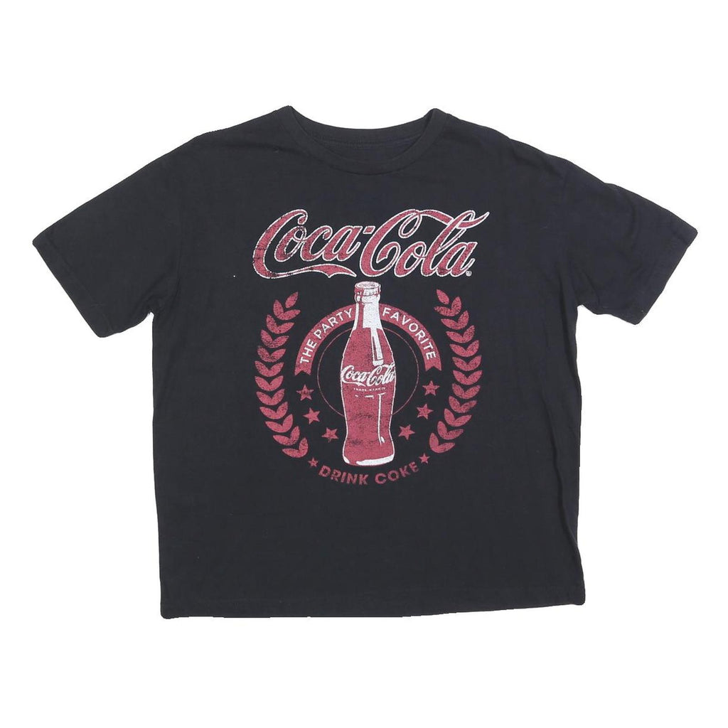COCA COLA Womens Black Graphic T-Shirt M Short Sleeve Crew Neck Party Favourite