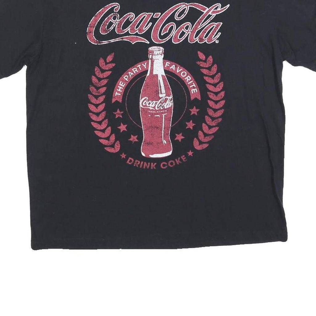 COCA COLA Womens Black Graphic T-Shirt M Short Sleeve Crew Neck Party Favourite