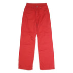 Womens Classic Red Jeans Cotton Blend Button W28 L31 Straight Leg Plain Finish