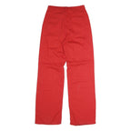 Womens Classic Red Jeans Cotton Blend Button W28 L31 Straight Leg Plain Finish