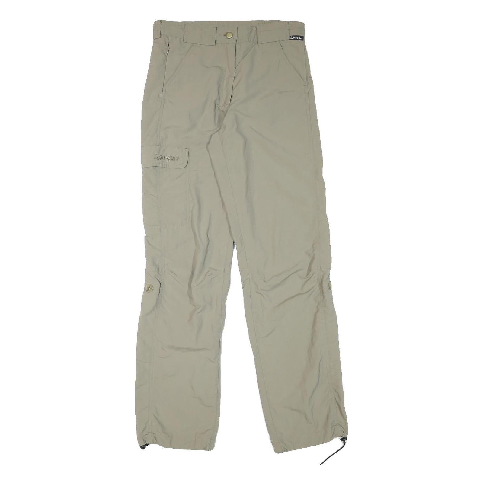SCHOFFEL Womens Regular Beige Polyester Blend Trousers W28 L30 Outdoor Zip Cargo