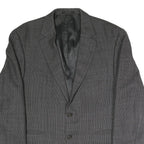 Mens Grey Classic Blazer Jacket XL Polyester Blend Button Closure Plain Elegant