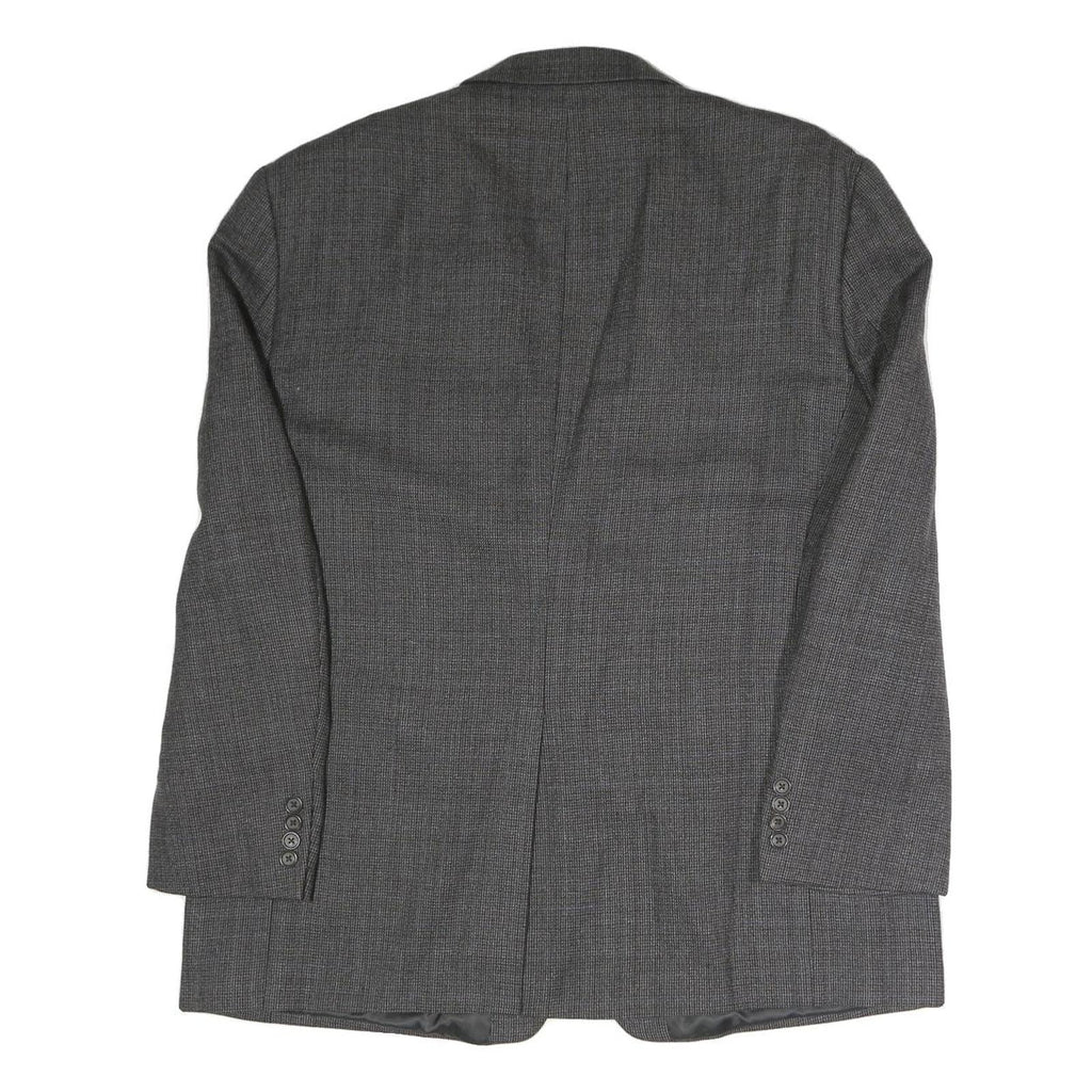 Mens Grey Classic Blazer Jacket XL Polyester Blend Button Closure Plain Elegant