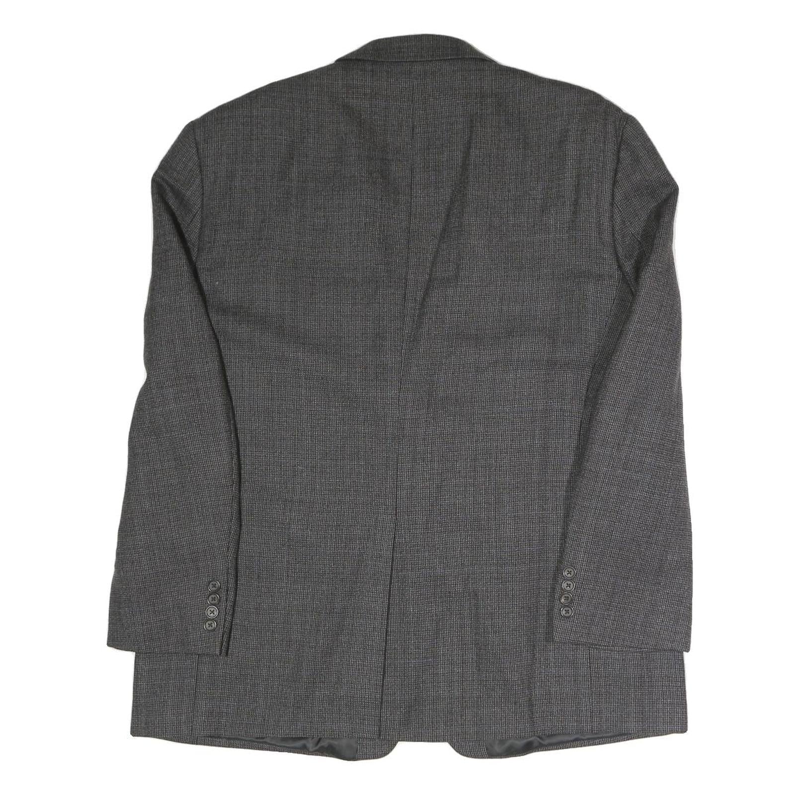 Mens Grey Classic Blazer Jacket XL Polyester Blend Button Closure Plain Elegant