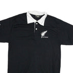 WILD KIWI Mens Black & White New Zealand Short Sleeve Plain XL Polo Shirt Cotton