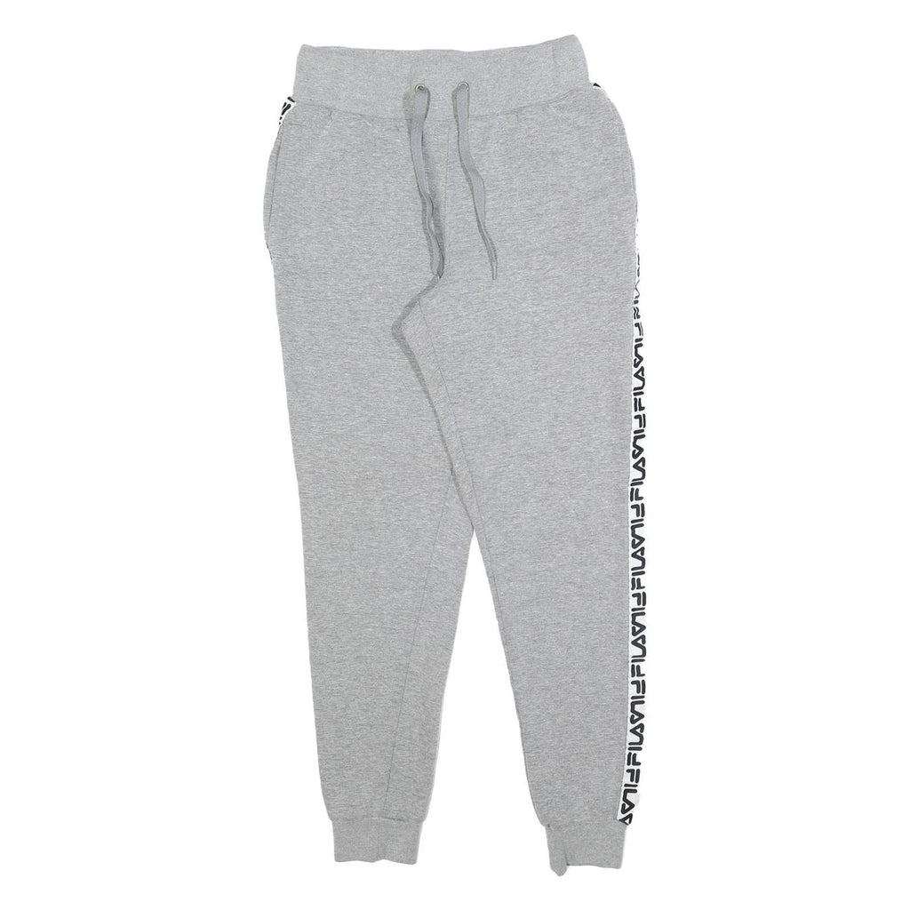 FILA Womens Joggers Grey & Black S W26 L28 Cotton Blend Slim Tapered